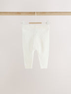Ecru Cashmere Blend Knitted Wrap Over Cardigan and Leggings Baby 2 Piece Set (0mths-2yrs)