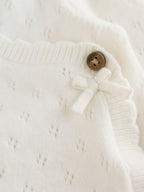 Ecru Cashmere Blend Knitted Wrap Over Cardigan and Leggings Baby 2 Piece Set (0mths-2yrs)