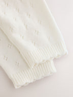 Ecru Cashmere Blend Knitted Wrap Over Cardigan and Leggings Baby 2 Piece Set (0mths-2yrs)