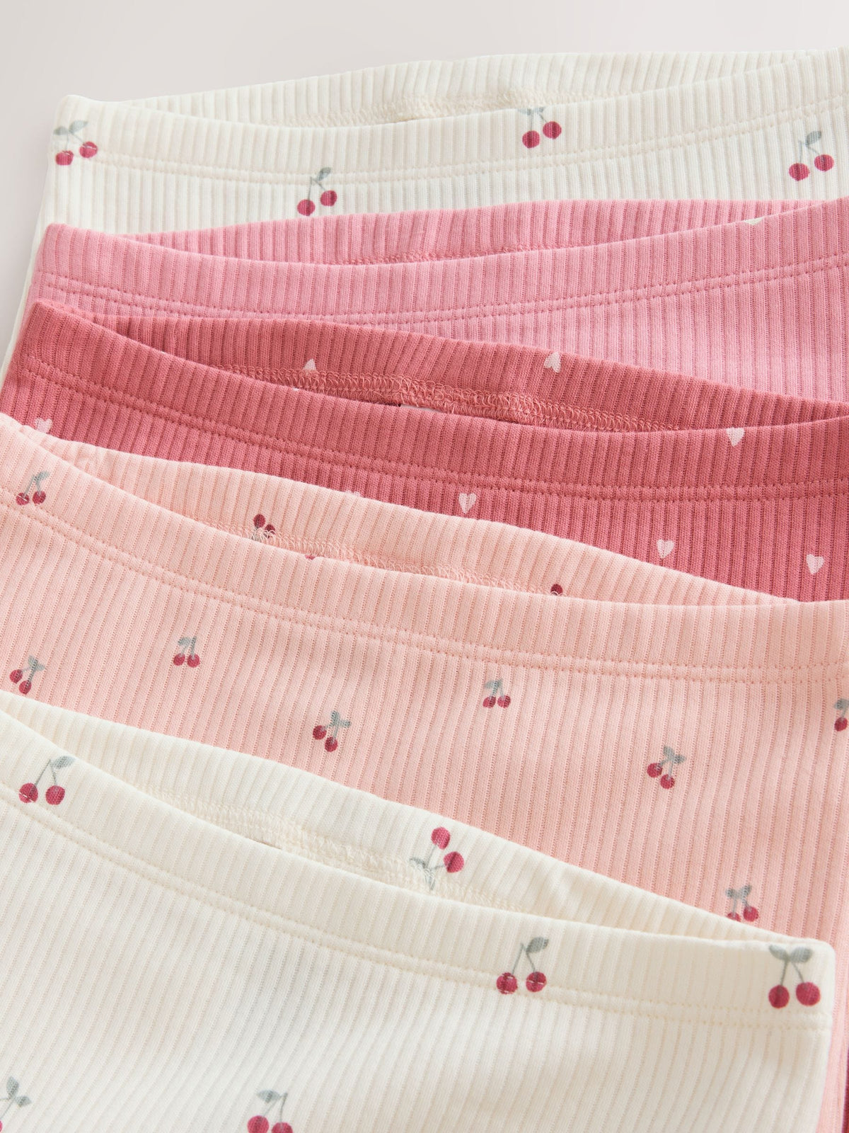 Pink Cherry Print Baby Leggings 5 Pack (0mths-2yrs)