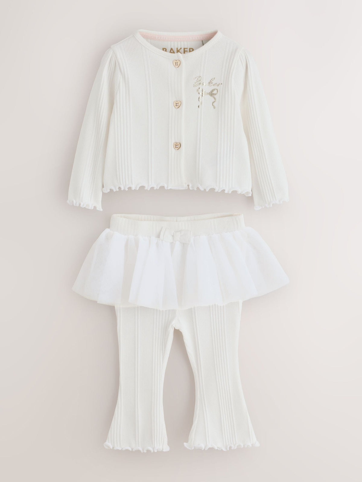 Baker by Ted Baker 2 Piece Mesh Tutu Top & Flare Leggings Set