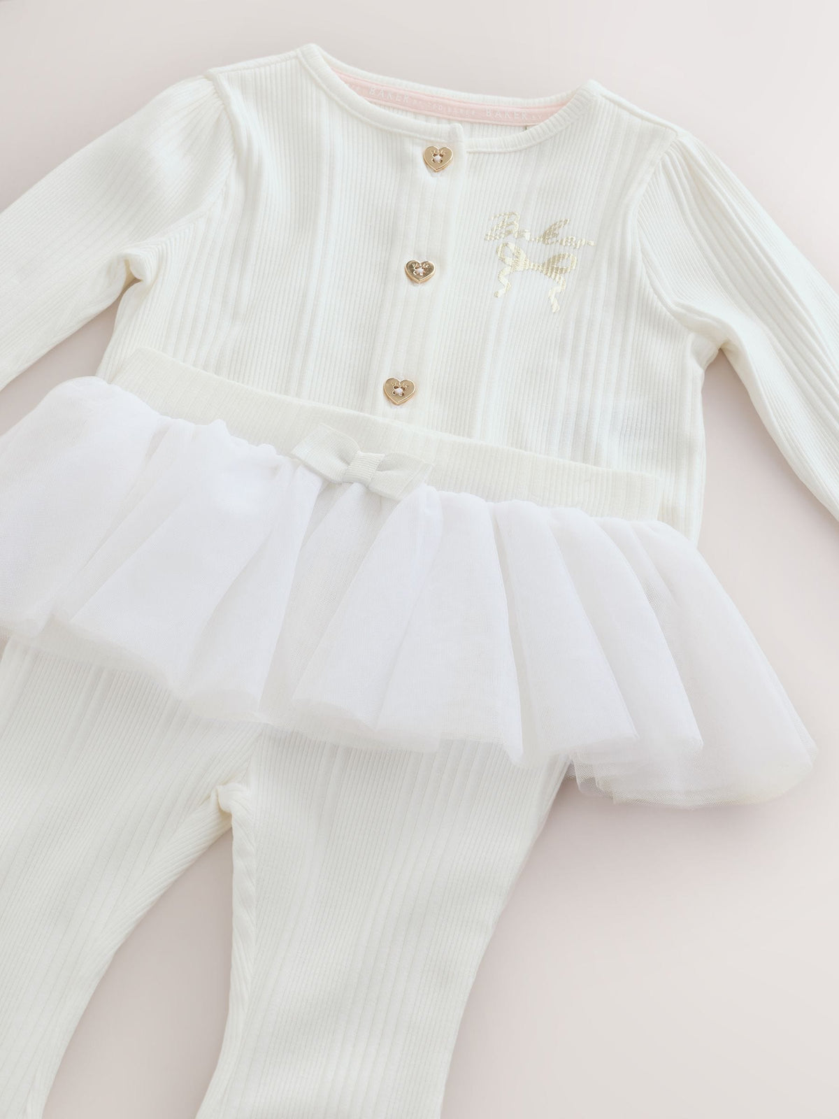 Baker by Ted Baker 2 Piece Mesh Tutu Top & Flare Leggings Set