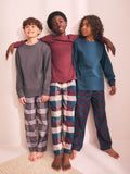 Maroon/Teal/Charcoal Woven Check Pyjamas 3 Pack (3-16yrs)