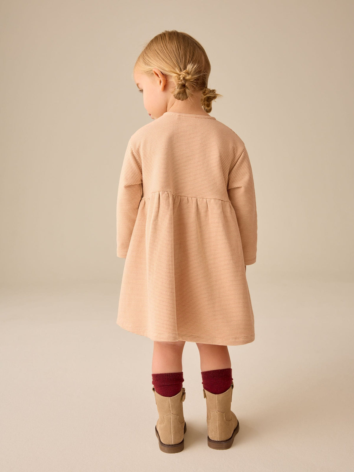 Ecru Embroidered Swan Long Sleeve Dress (3mths-7yrs)