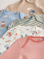 Neutral Hamish Long Sleeve Bodysuits 5 Pack