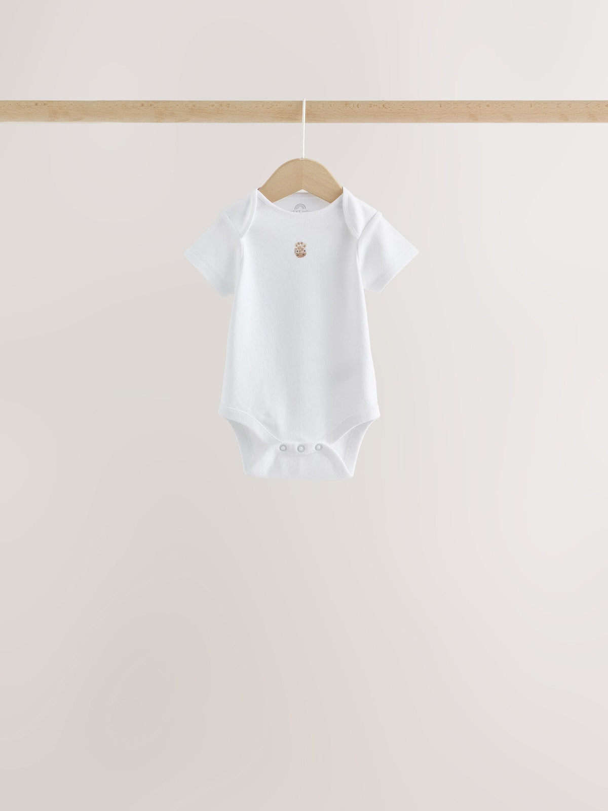 White Mini Safari Animals Short Sleeve Baby Bodysuits 5 Pack