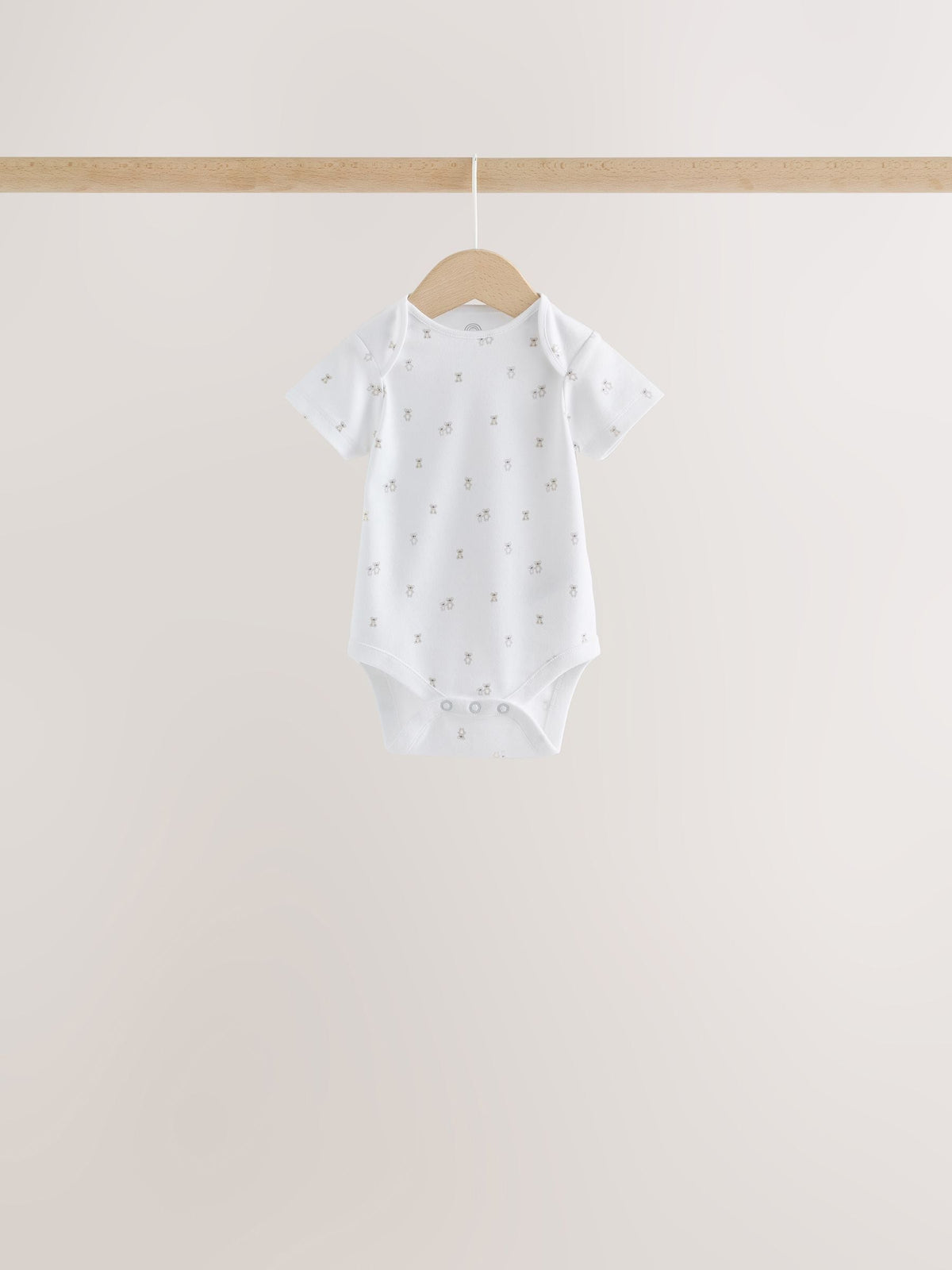 White Mini Safari Animals Short Sleeve Baby Bodysuits 5 Pack