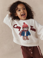 Cream Bear Crew Neck Sweatshirt (3mths-7yrs)