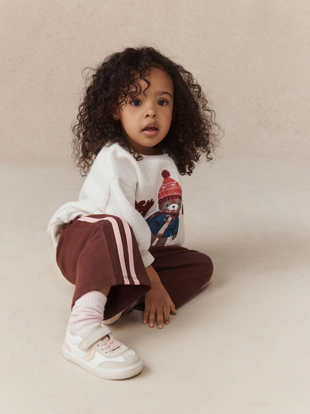 Cream Bear Crew Neck Sweatshirt (3mths-7yrs)