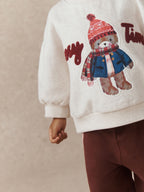 Cream Bear Crew Neck Sweatshirt (3mths-7yrs)