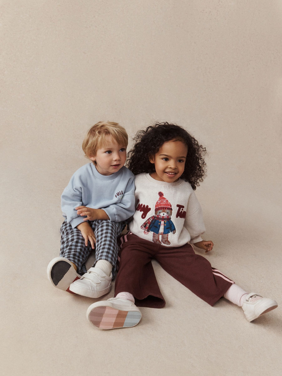 Cream Bear Crew Neck Sweatshirt (3mths-7yrs)