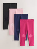 Black/Blue/Pink Cosy Fleece Lined Leggings 4 Pack (3mths-7yrs)