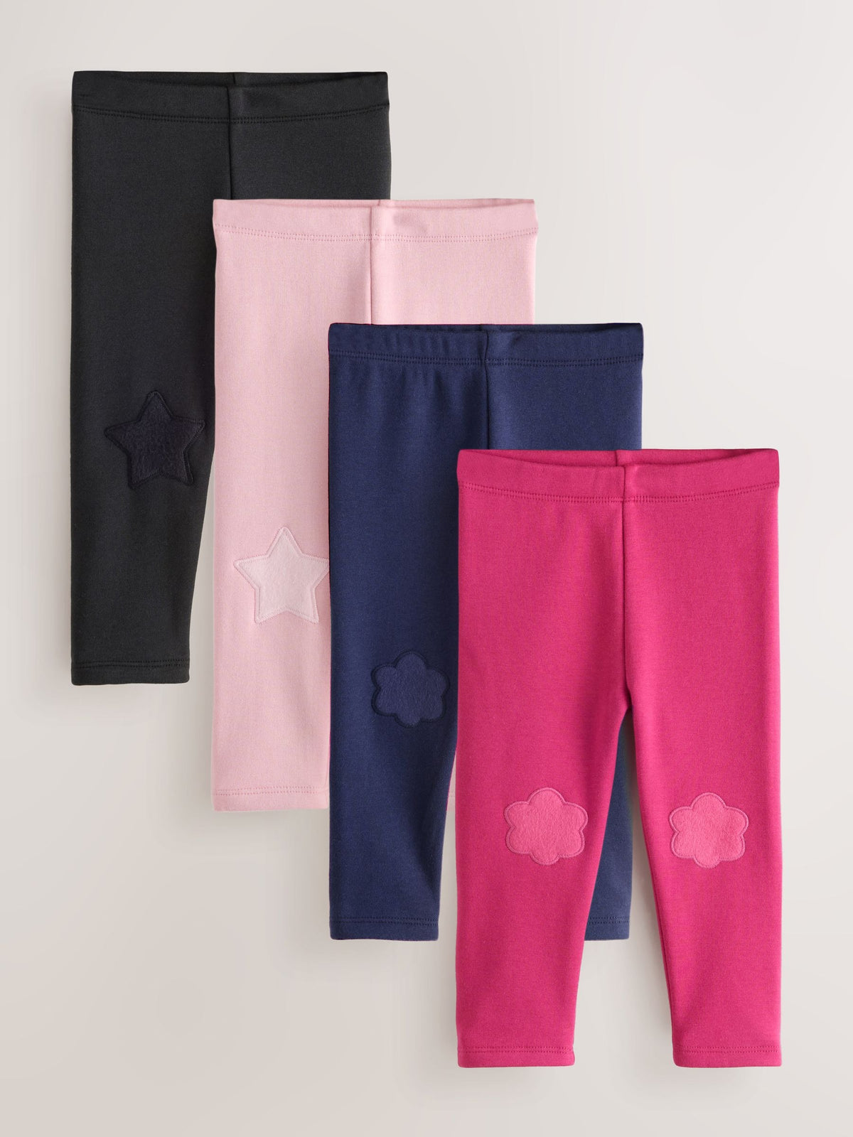 Black/Blue/Pink Cosy Fleece Lined Leggings 4 Pack (3mths-7yrs)