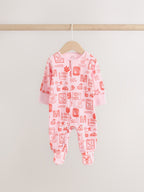 Red/Pink Baby Sleepsuits 3 Pack (0mths-3yrs)