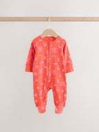 Red/Pink Baby Sleepsuits 3 Pack (0mths-3yrs)