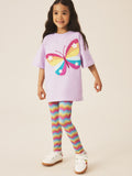 Little Bird Rainbow Butterfly T-Shirt and Leggings 2 Piece Set