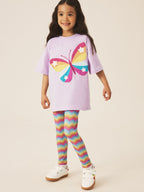 Little Bird Rainbow Butterfly T-Shirt and Leggings 2 Piece Set