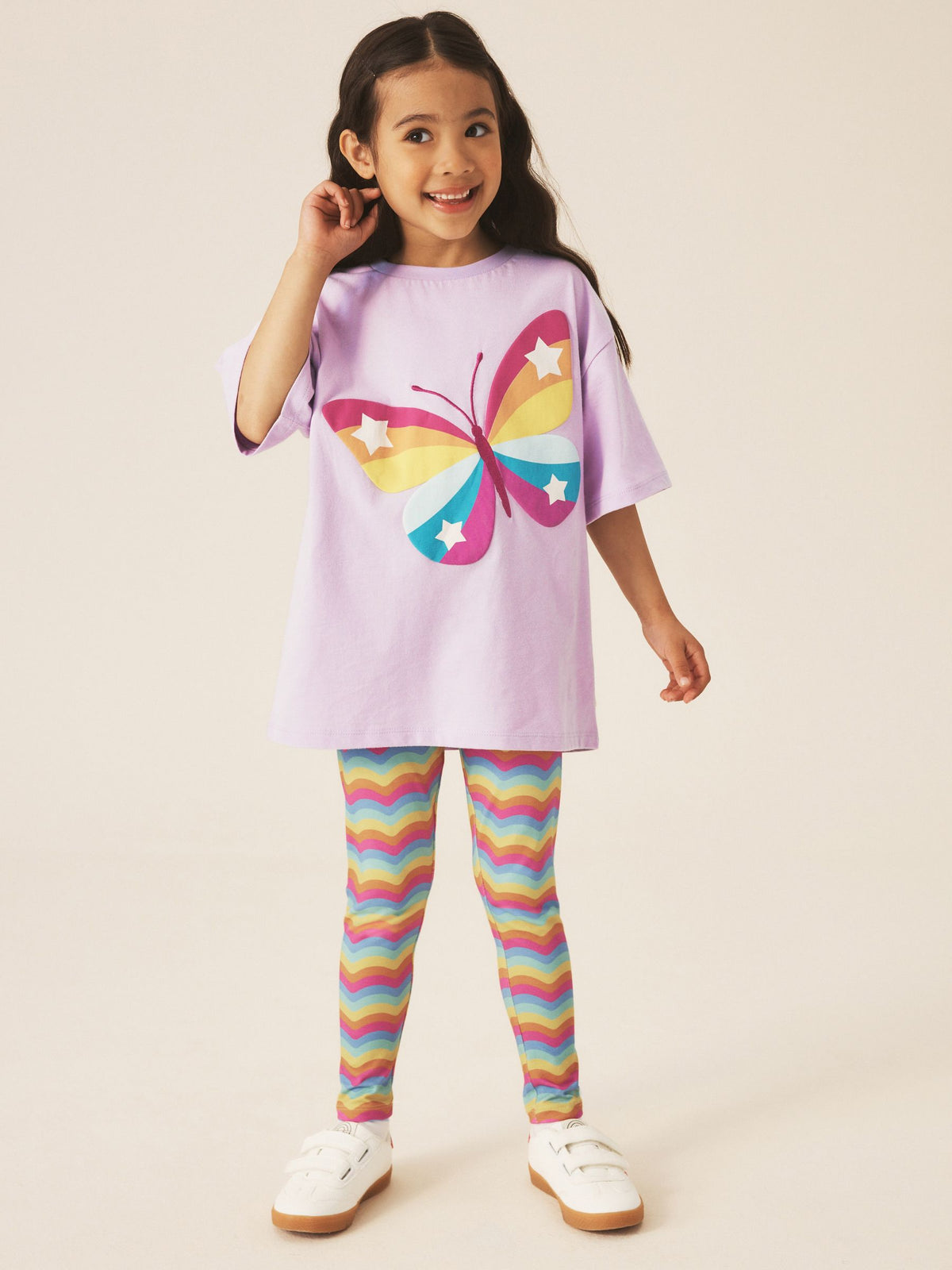 Little Bird Rainbow Butterfly T-Shirt and Leggings 2 Piece Set