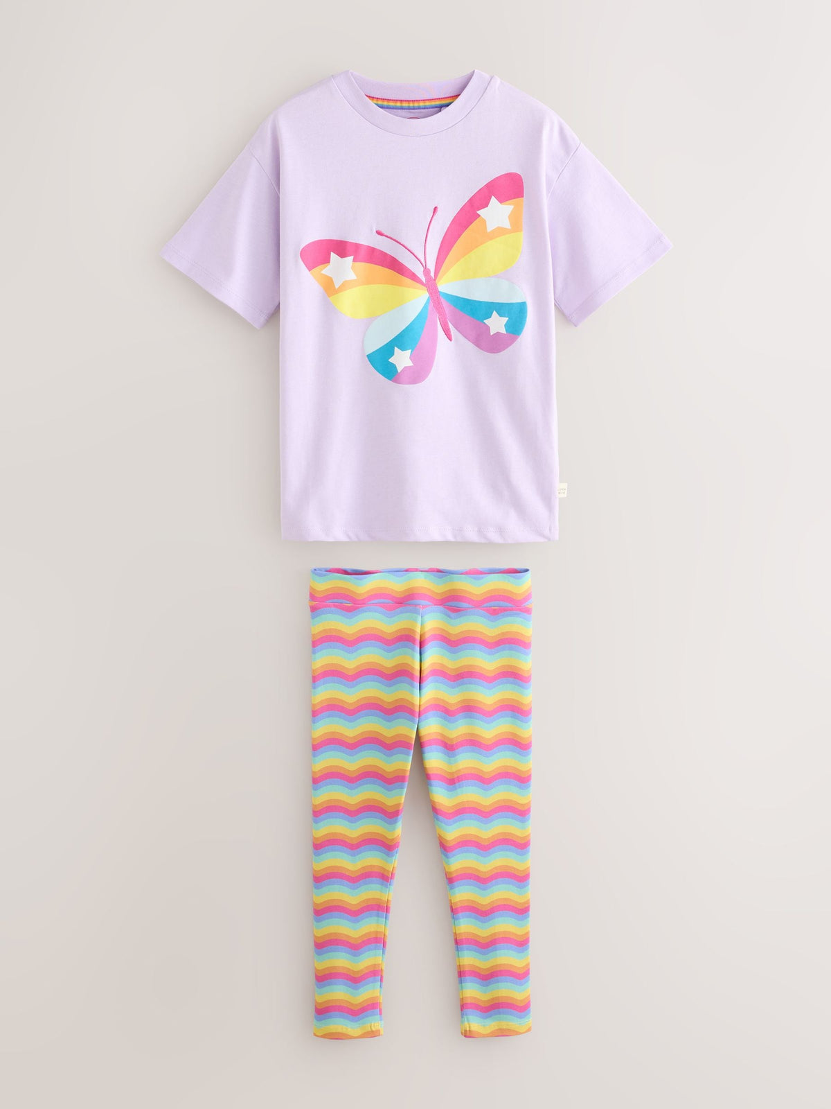 Little Bird Rainbow Butterfly T-Shirt and Leggings 2 Piece Set