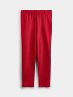JoJo Maman Bébé Burgundy Red Floral Frill Top & Rib Legging Set