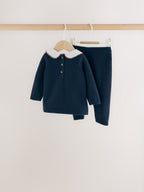 Navy Blue Bear Knitted Jumper and Leggings Baby Set (0mths-2yrs)