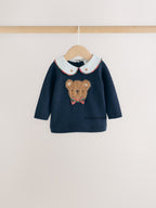 Navy Blue Bear Knitted Jumper and Leggings Baby Set (0mths-2yrs)