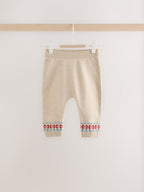 Neutral/Red Bear Ski Scene Baby Knitted Jumper and Leggings Set (0mths-2yrs)