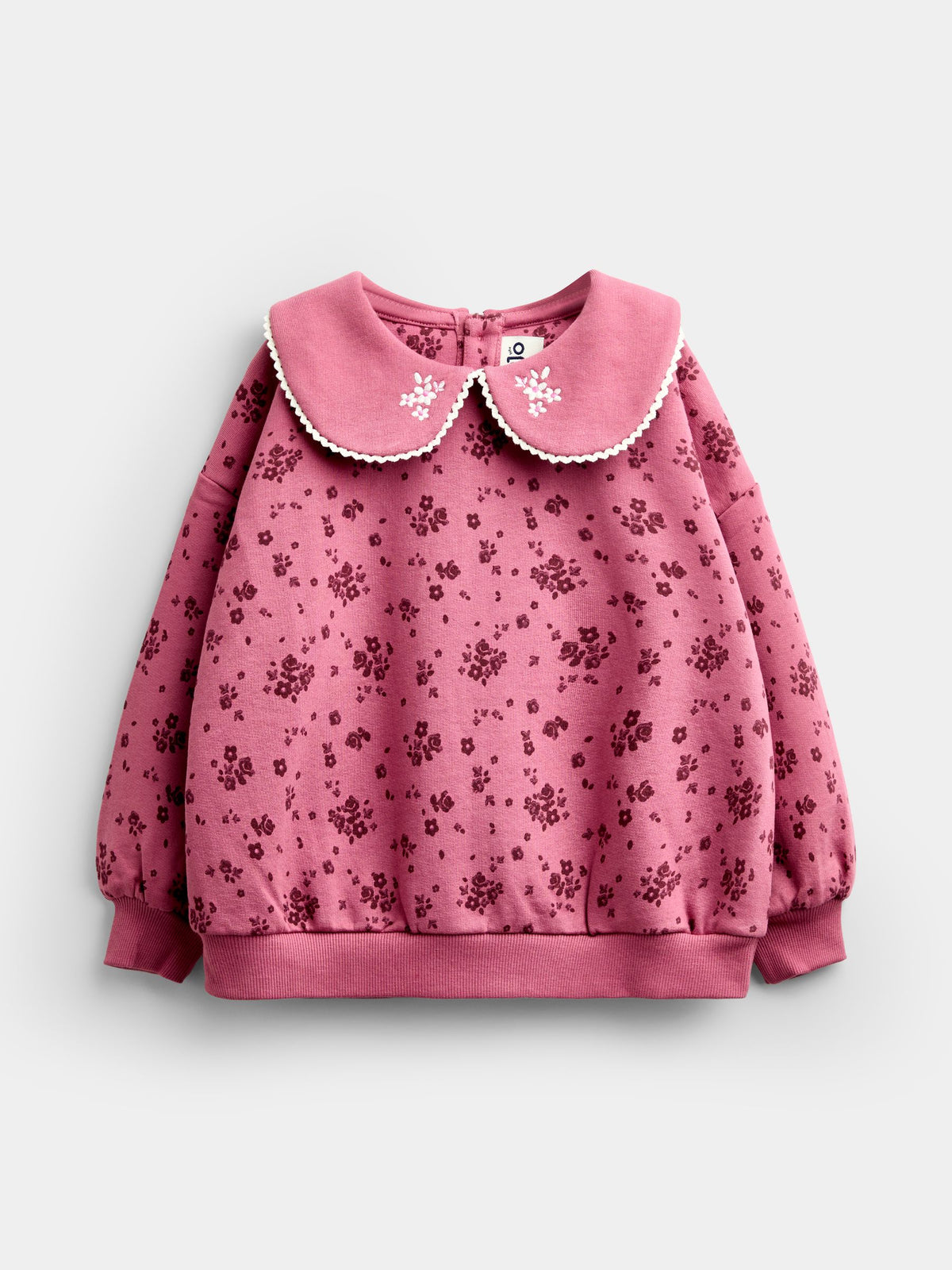 JoJo Maman Bébé Plum Purple Ditsy Floral Sweatshirt & Wide Leg Jogger Set