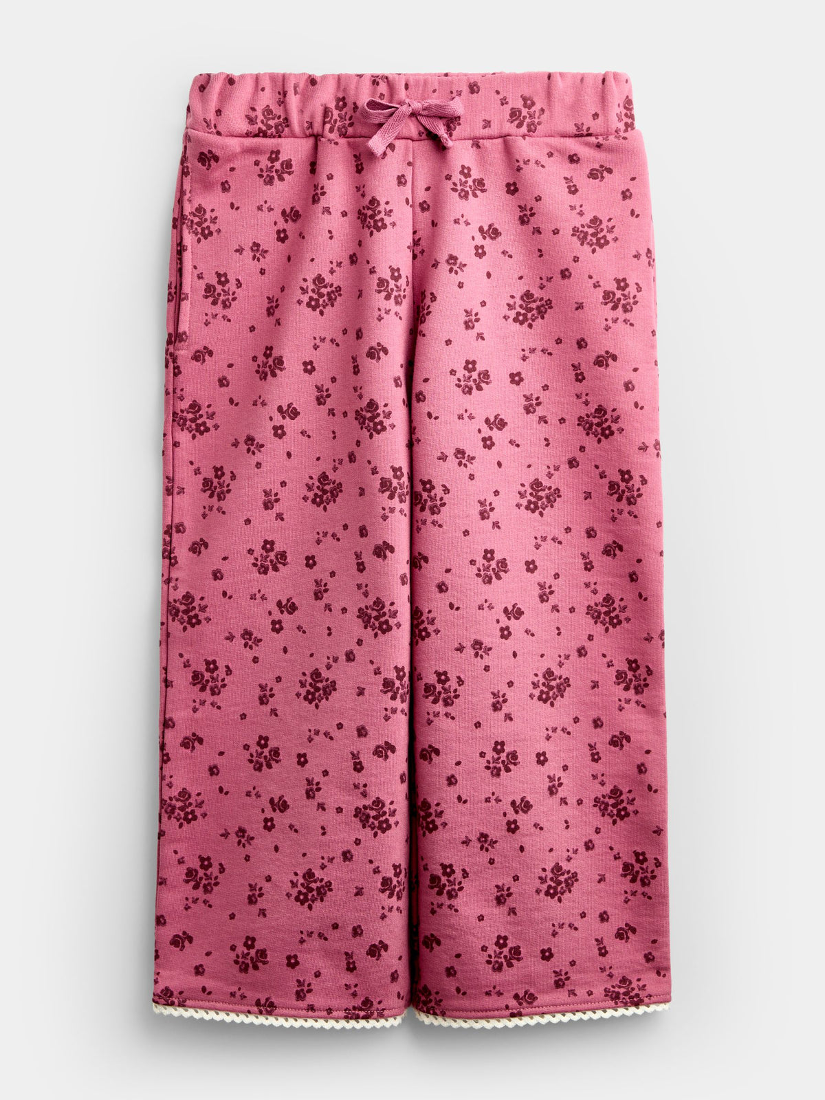 JoJo Maman Bébé Plum Purple Ditsy Floral Sweatshirt & Wide Leg Jogger Set