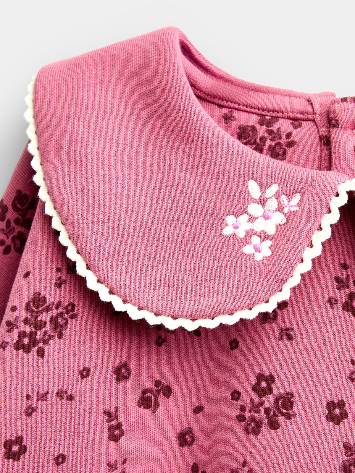 JoJo Maman Bébé Plum Purple Ditsy Floral Sweatshirt & Wide Leg Jogger Set