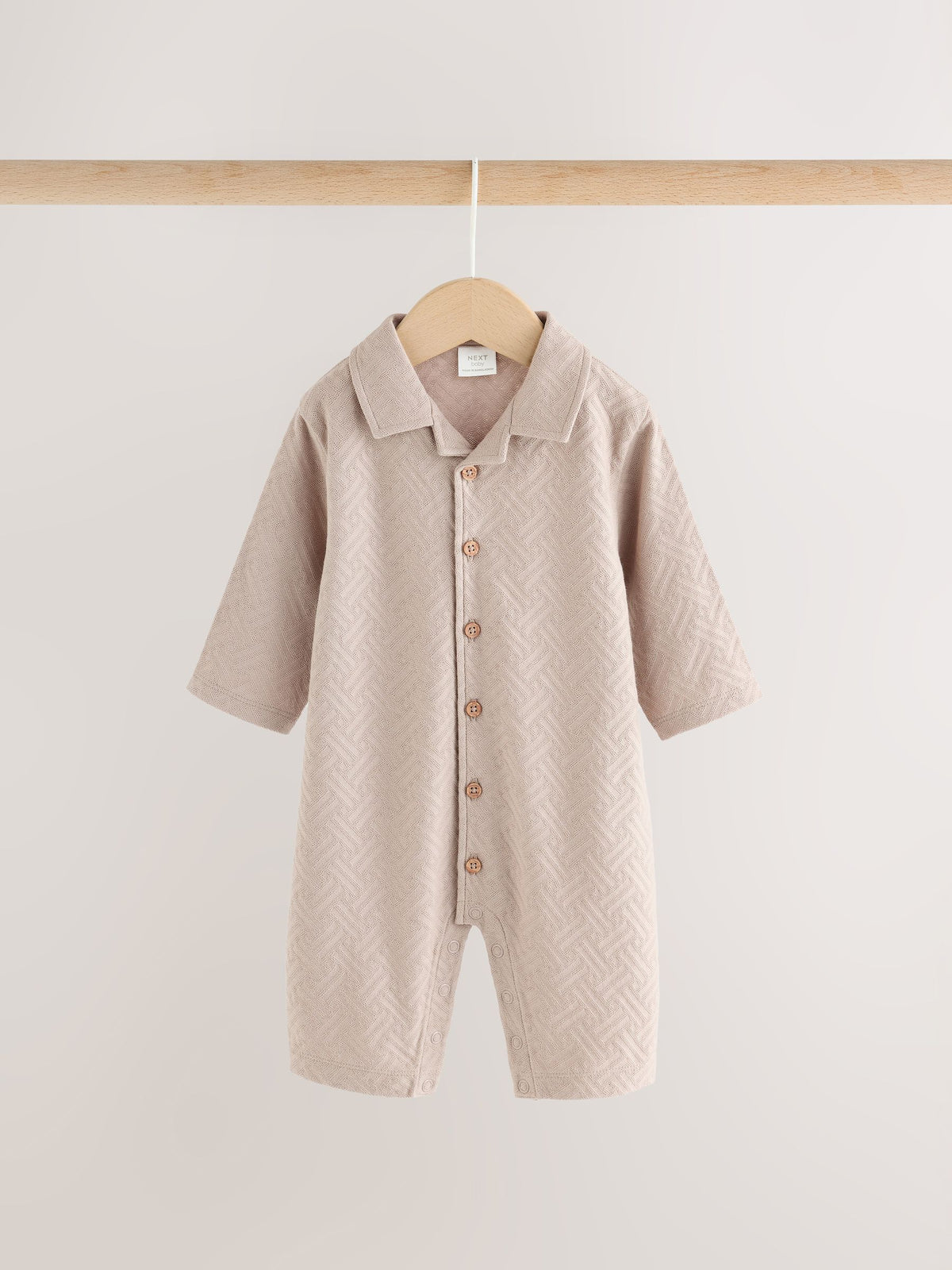 Blue/Neutral Long Sleeve Collared Baby Rompers 2 Pack