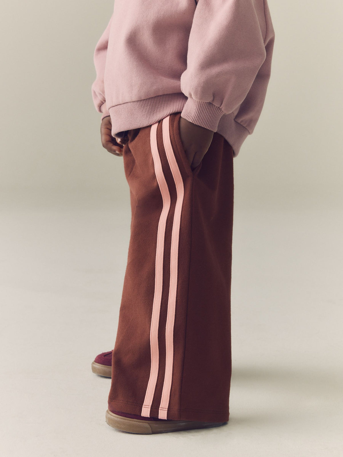 Chocolate Brown Side Stripe Wide Leg Trousers (3mths-7yrs)