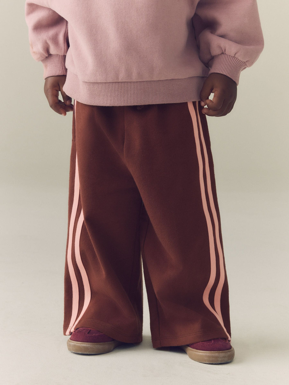 Chocolate Brown Side Stripe Wide Leg Trousers (3mths-7yrs)