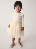 Ecru Occasion Bow Collar Dress (3mths-10yrs)