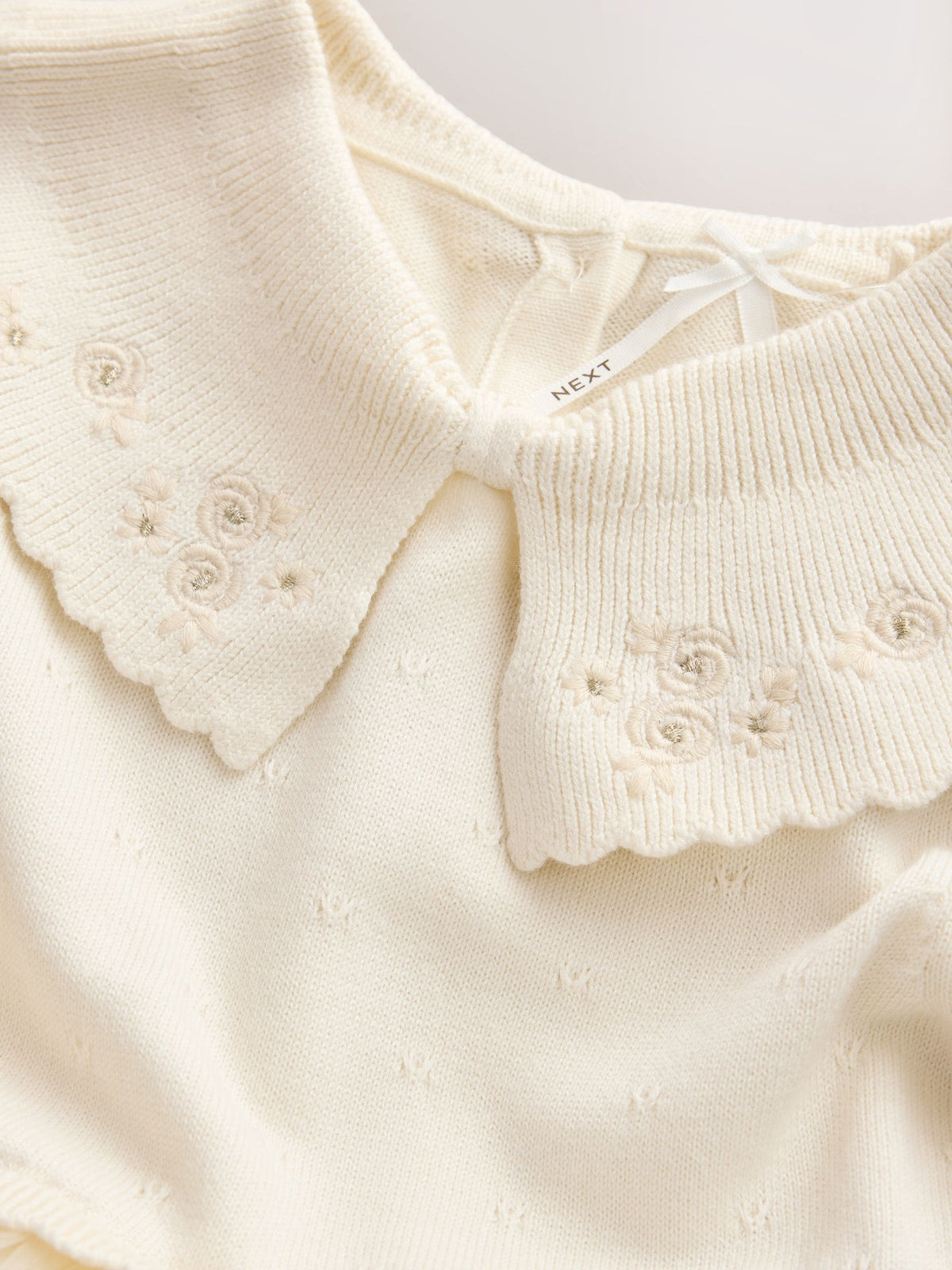 Ecru Occasion Bow Collar Dress (3mths-10yrs)