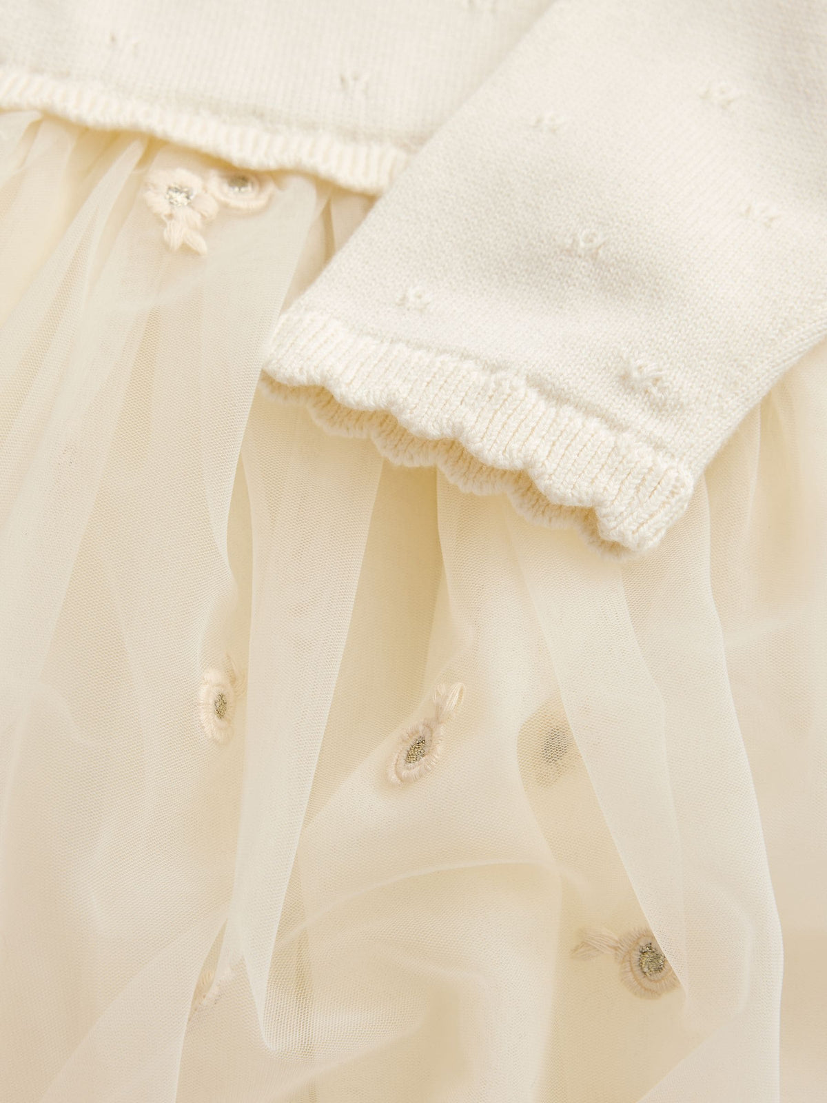 Ecru Occasion Bow Collar Dress (3mths-10yrs)