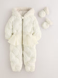 Baker by Ted Baker Shower Resistant Embroidered Peplum Padded Snowsuit