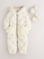 Baker by Ted Baker Shower Resistant Embroidered Peplum Padded Snowsuit