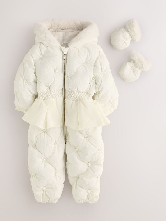 Baker by Ted Baker Shower Resistant Embroidered Peplum Padded Snowsuit