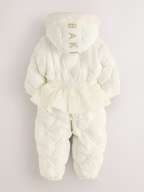 Baker by Ted Baker Shower Resistant Embroidered Peplum Padded Snowsuit