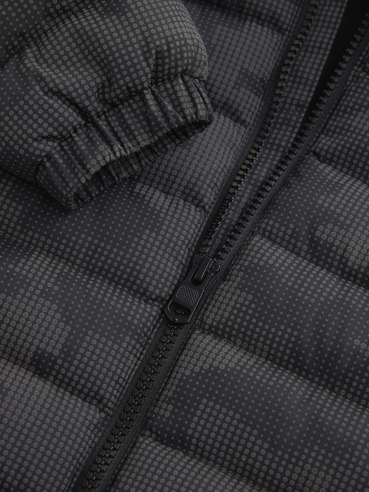 Grey Reflective Quilted Midweight Hooded Jacket (3-17yrs)