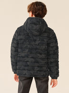 Grey Reflective Quilted Midweight Hooded Jacket (3-17yrs)