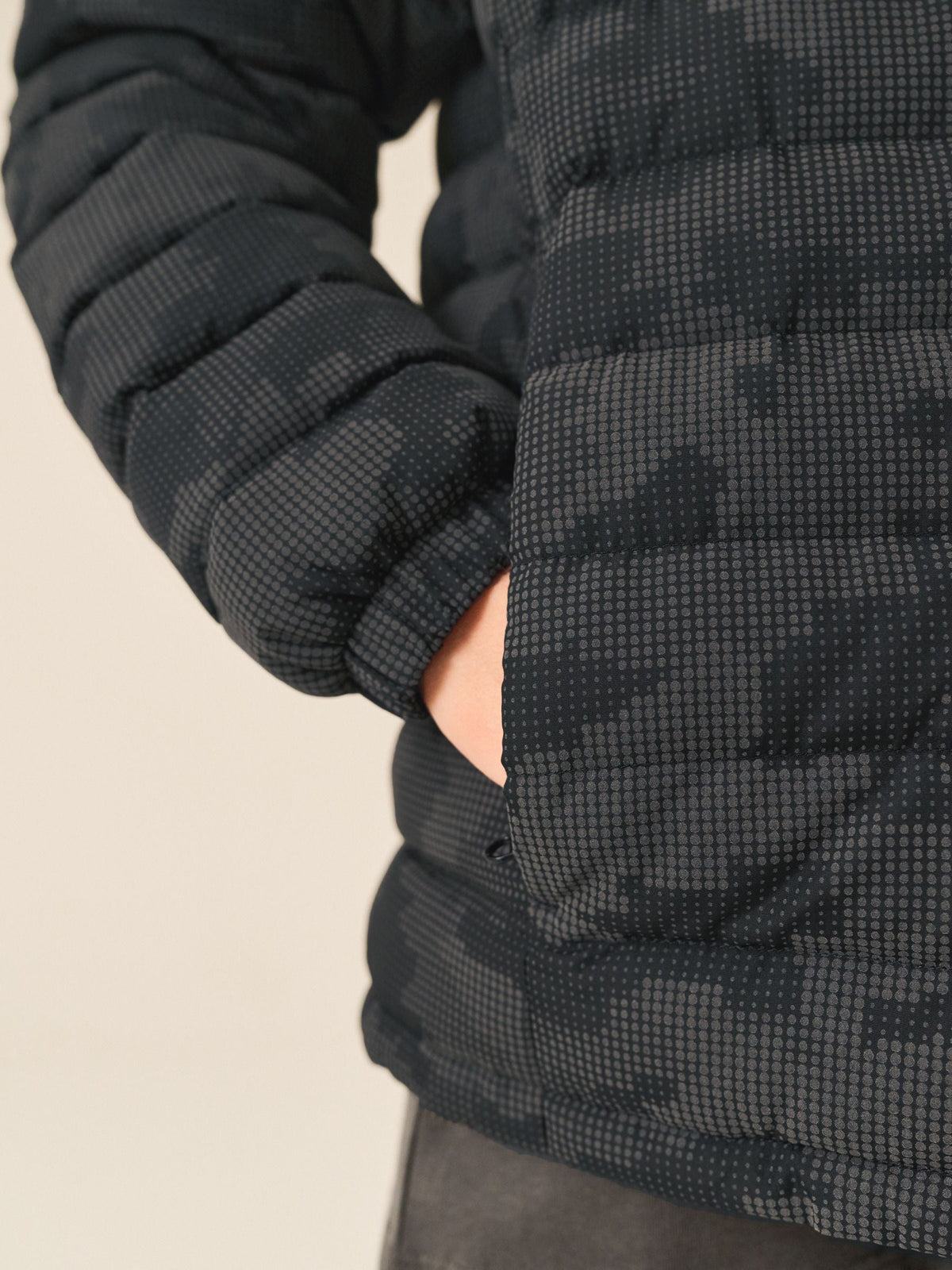 Grey Reflective Quilted Midweight Hooded Jacket (3-17yrs)
