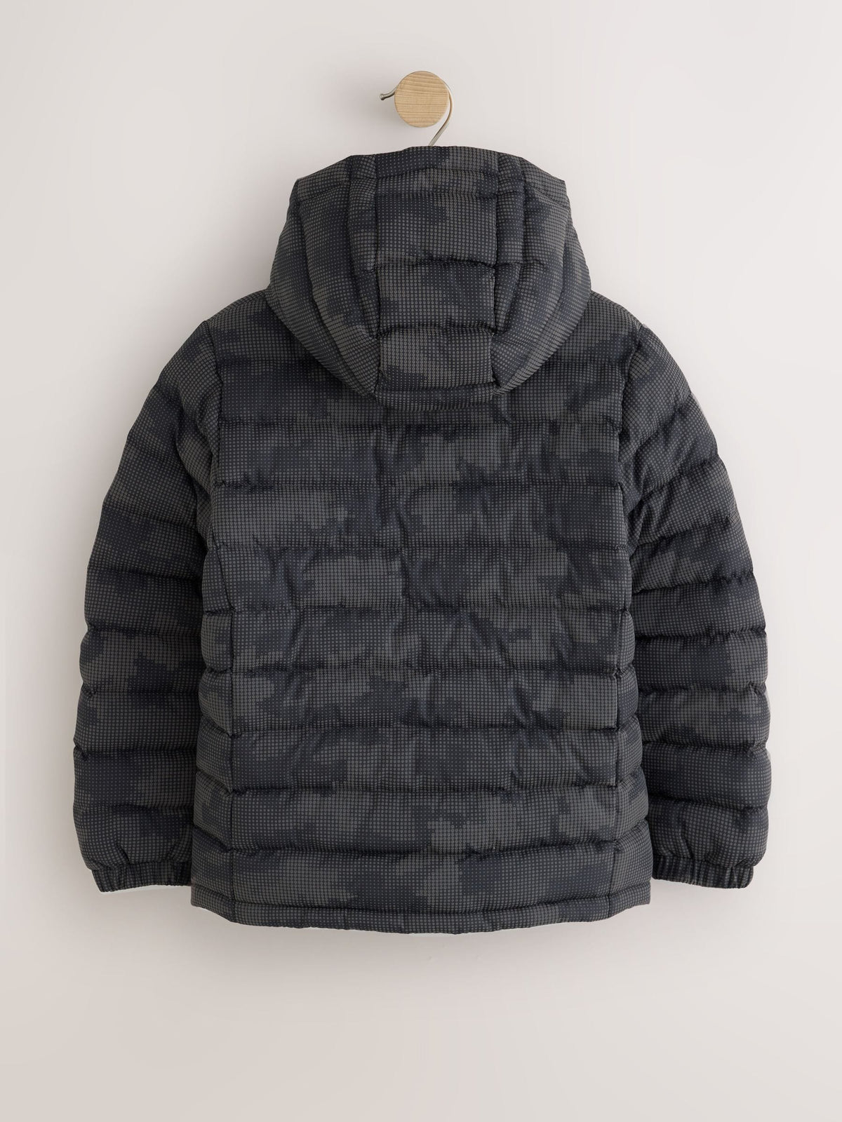 Grey Reflective Quilted Midweight Hooded Jacket (3-17yrs)