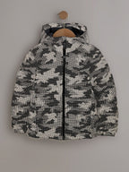 Grey Reflective Quilted Midweight Hooded Jacket (3-17yrs)