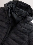 Grey Reflective Quilted Midweight Hooded Jacket (3-17yrs)