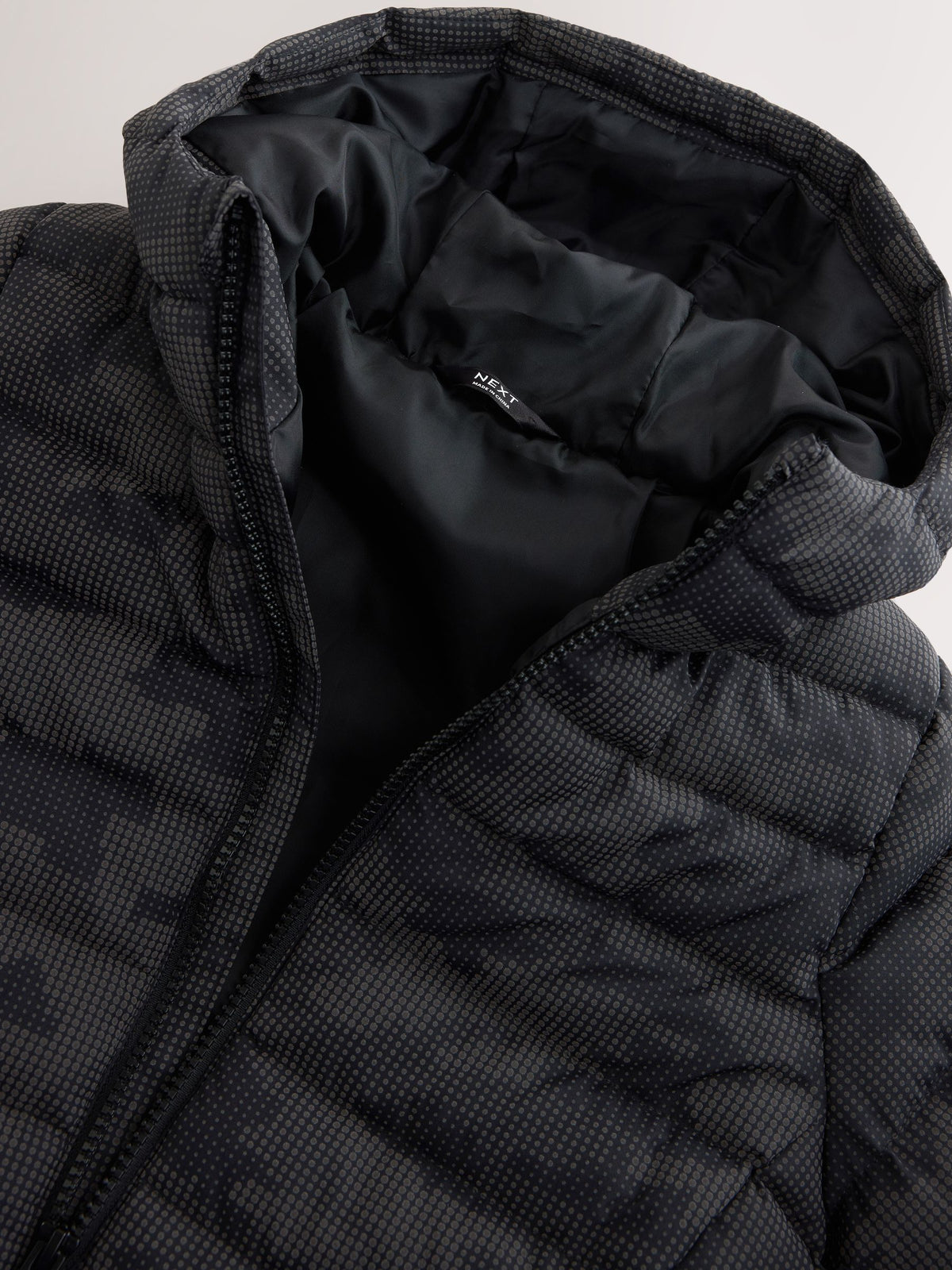 Grey Reflective Quilted Midweight Hooded Jacket (3-17yrs)