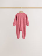 Pink Cherry Print 7 Pack Two Way Zip Baby Sleepsuits (0mths-3yrs)