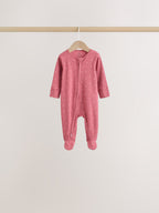 Pink Cherry Print 7 Pack Two Way Zip Baby Sleepsuits (0mths-3yrs)