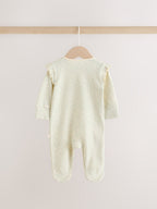 Pink/Green Hamish Two Way Zip Baby Sleepsuits 3 Pack (0-3yrs)